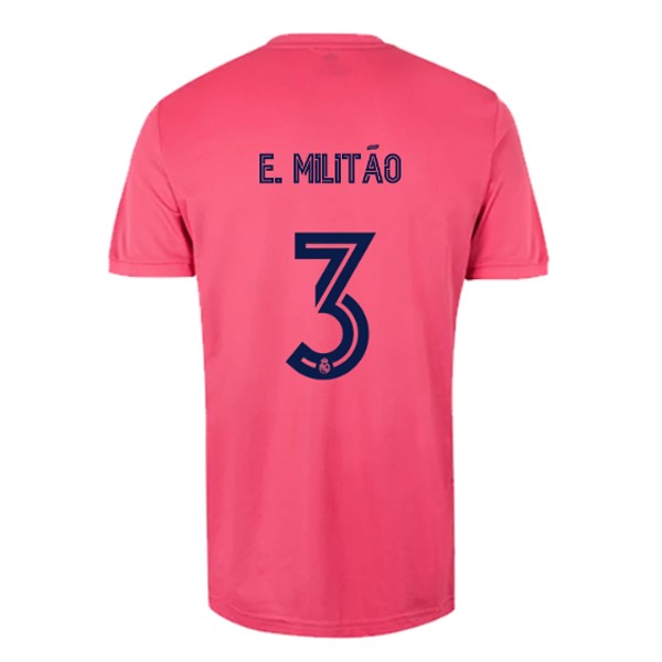 Camiseta Real Madrid 2ª Kit NO.3 E. Militão 2020 2021 Rosa